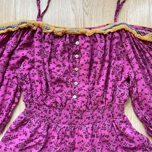 NWT Betsey Johnson Pink/Purple Vines of Bali Mini Dress - Size: Small - Picture 7 of 13
